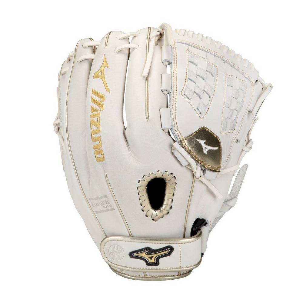 Guantes Mizuno MVP Prime SE Fastpitch 12" Mujer Blancas/Doradas España MOAI-98735